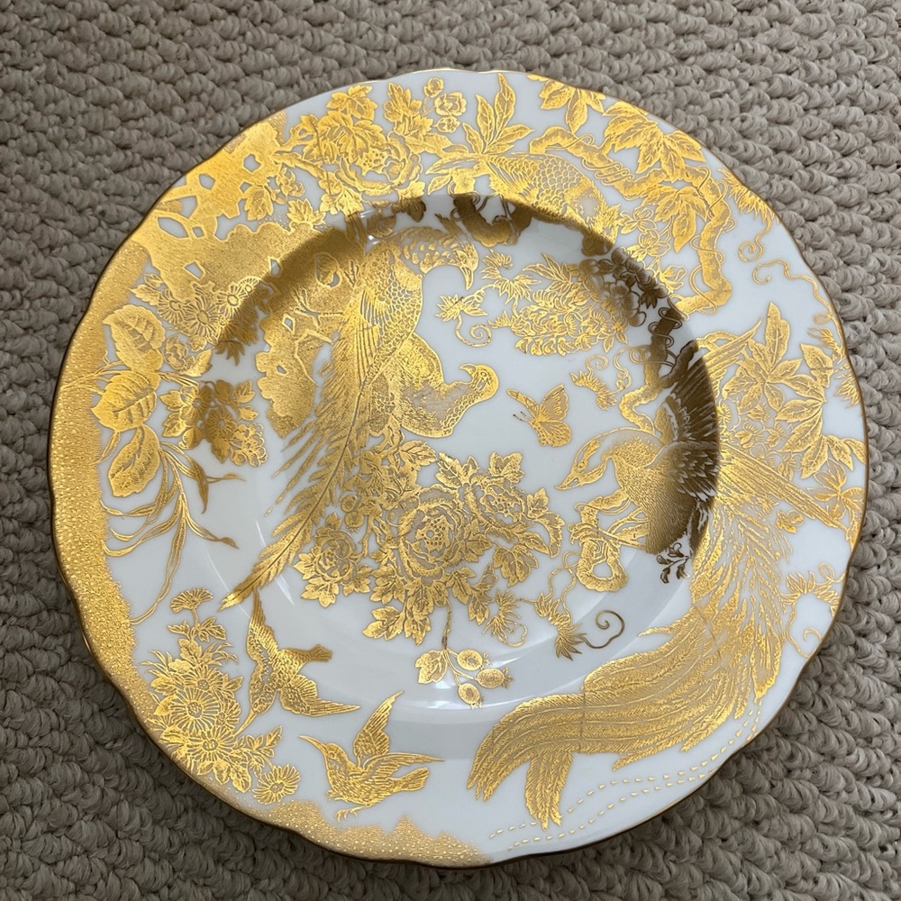 Royal derby 24 carat 6.5 inch gold aves coffee saucer